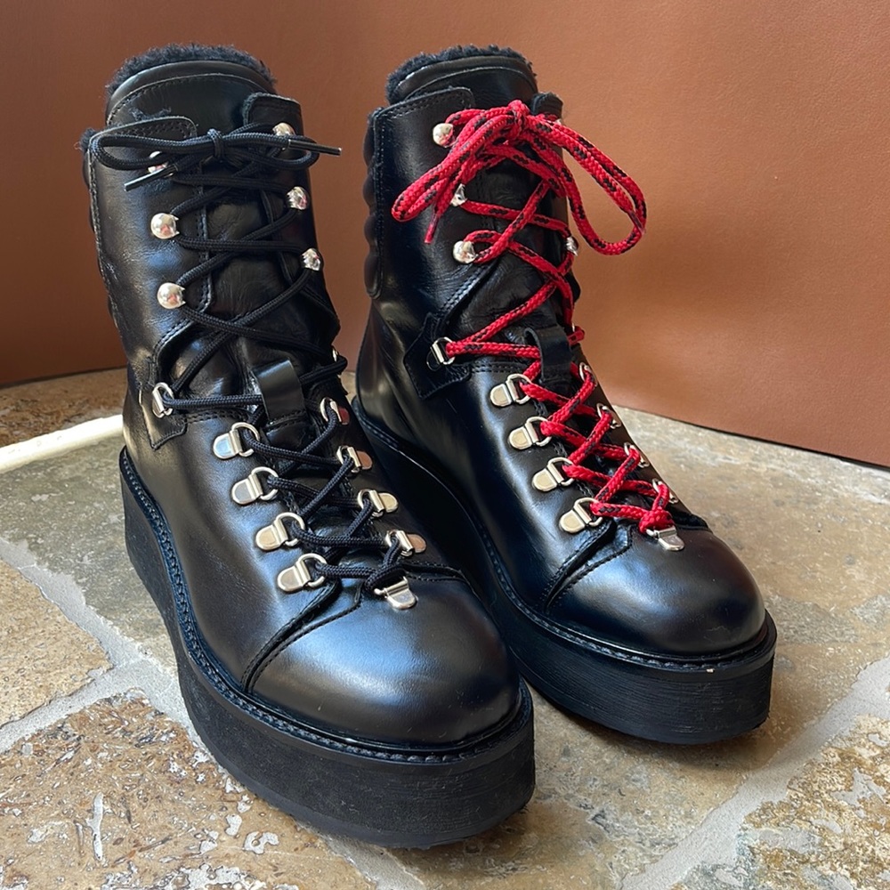 ALLSAINTS fae black combat boot, size 39